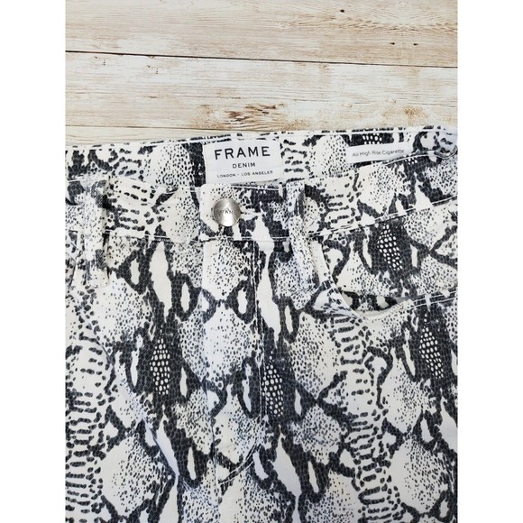 Frame Ali High Rise Cigarette Pants Snake Print Pants Size‎ 25 - Picture 5 of 8